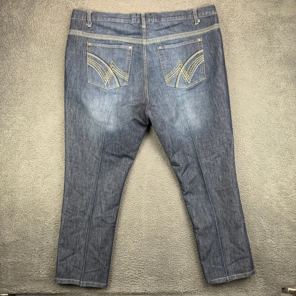 English Laundry Lions Crest Mens 44x30 Dark Wash Straight Leg Jeans Y2k Skater